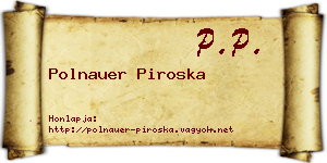 Polnauer Piroska névjegykártya